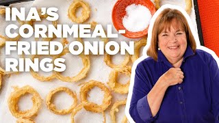 Ina Gartens CornmealFried Onion Rings  Barefoot Contessa  Food Network [upl. by Yna734]