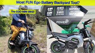 Ego Power quotBackyardquot Mini Bike Tackles Hills [upl. by Donnenfeld]