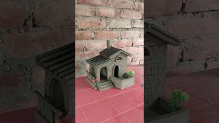 Beautiful miniature clay house making  clayhouse mudhouse craft [upl. by Goodill974]