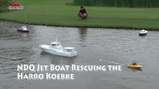 Jet boat rescuing a Graupner SK32 Harro Koebke 14m scale boat in distress [upl. by Stephi]