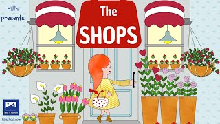 I NEGOZI IN INGLESE  THE SHOPS IN ENGLISH  ESL for childrenLearn the shops in english ESL kids [upl. by Aniaz]