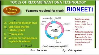 Cloning Vectors Types amp Features Biotechnology Principles amp Processes CBSE 12 Biology NCERT [upl. by Keri19]