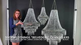 Event Chandeliers Sparkling Diamond Iridescent Beads Weddings Venues Tents Parties ShopWildThings [upl. by Ewer671]