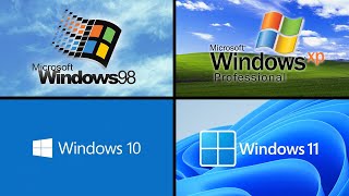 Windows 98 vs Windows XP vs Windows 10 vs Windows 11 [upl. by Ahen]