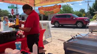 Hometown Hot Dog Vendor enjoying the day [upl. by Rofotsirk]