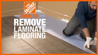 How to Remove Laminate Flooring  The Home Depot [upl. by Kcerred]