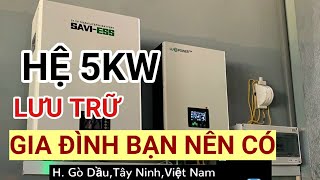 Đây là hệ thống điện mặt trời Hybrid có lưu trữ 5kw mà gia đình bạn nên sở hữu [upl. by Sollars350]