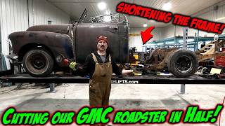 Cutting our 1949 GMC roadster in half [upl. by Anelim]