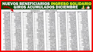 Nuevos Beneficiarios de Ingreso Solidario con Giros Acumulados hasta 1440000  Escuche muy bien [upl. by Laenaj]