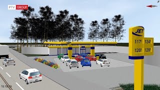 PTV Vissim Filling Station with dynamic price indication [upl. by Niran]