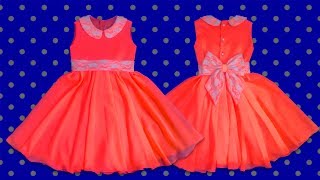 Cómo hacer un vestido de NIÑA forrado patrones 👧  How to make a girl dress pattern making [upl. by Ednyl]