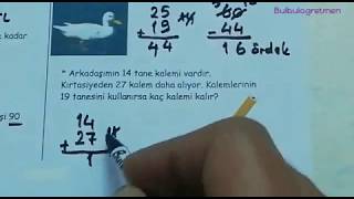 2sınıf matematik toplama ve çıkarma işlemi problemleri 1 Bulbulogretmen 2sınıf matematik [upl. by Natty]