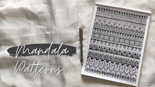 12 mandala patterns  12 Easy Mandala Patterns For Beginners  12 zentangle Patterns For Beginners [upl. by Angelis]