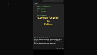 Lambda function in python lambdafunction lambdaexpression python [upl. by Ennayar115]