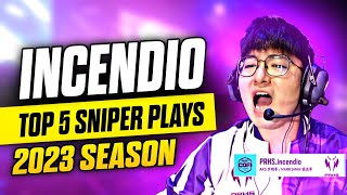 INCENDIOS TOP 5 SNIPER CLUTCH PLAYS IN 2023 [upl. by Dorene]