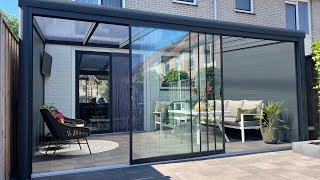 🔒 SLOTSYSTEEM Glazenschuifdeuren  VERANDA TERRASOVERKAPPING [upl. by Charlean]