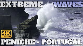 EXTREME WAVES OF PENICHE  PORTUGAL 4K 2022 [upl. by Hurlbut692]