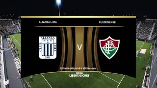 Alianza Lima vs Fluminense ● Copa Libertadores 2024 ● Gameplay Pes 2021 [upl. by Harrietta]