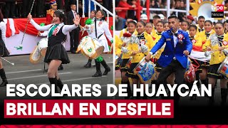 Fiestas Patrias escolares de Huaycán virales por coreografías son aplaudidos en Desfile Militar [upl. by Seta]