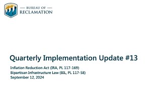 Quarterly Tribal BIL and IRA Implementation Update  September 12 2024 [upl. by Srini658]