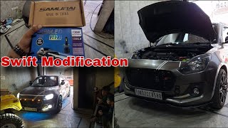 Swift Modified  Crstaleye LED 130watt Tube install amp Sumurai also  underbody  DChrome Headlight [upl. by Hacim]