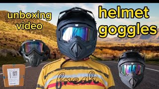 helmet goggles unboxing review  Vega of road helmet goggles shortfeed goggles [upl. by Tuchman]