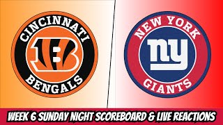 Cincinnati Bengals vs New York Giants Sunday Night Football Scoreboard amp Live Reactions [upl. by Etteiluj]