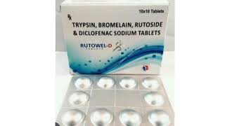 RUTOWEL D Tablets TRYPSIN BROMELAIN RUTOSIDE amp DICLOFENAC SODIUM TABLETS [upl. by Tor]