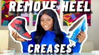 HOW TO REMOVE HEEL CREASES  REALLY BAD CREASES [upl. by Arenat630]