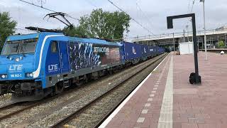 LTE Traxx 186 945 AtTRACKtive Forces  Rotterdam CS  4K [upl. by Nohsram]