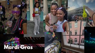 Travel Vlog  Mardi Gras  New Orleans 2024  Bourbon Street Beignet Snowcones [upl. by Aynatahs]