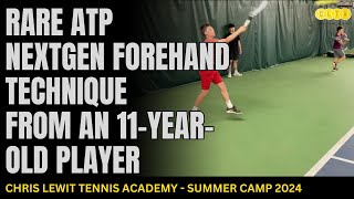 Rare ATP NextGen Forehand Technique From an 11YearOld Player [upl. by Tiedeman819]