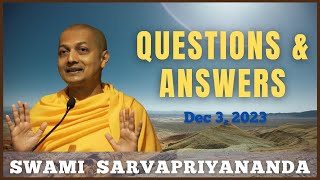 Ask Swami with Swami Sarvapriyananda  Dec 3rd 2023 [upl. by Nirehtac]