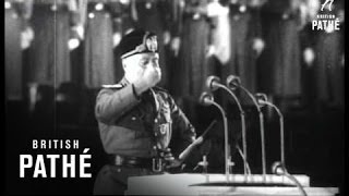 Mussolini Close Ups And Speech In German 1927 [upl. by Ainahs]