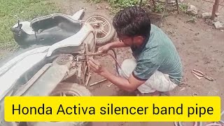 Honda 3G bs6 Activa silencer band pipegaswelding [upl. by Indnahc]