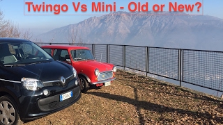 Renault Twingo Vs Austin Mini Road Test  New against Classic [upl. by Kavanaugh]