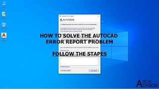 HOW TO SOLVE AUTOCAD ERROR REPORT PROBLEM [upl. by Ahseinad220]