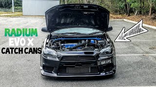 Evo X Radium Dual Catch Can Install [upl. by Ateiluj]