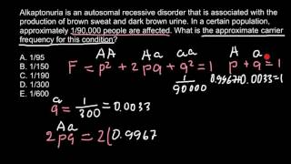 HardyWeinberg problem and solution [upl. by Kcirde824]