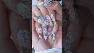 snowy aurora nails 💙❄️ winternails nailtutorial gelnails nailart nails diynails asmr [upl. by Daberath]