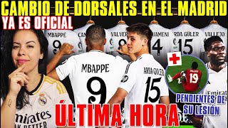 🚨¡OFICIAL CAMBIO de DORSALES en el MADRID MBAPPÉ el 9 ARDA GÜLER el 15  ¿LESIÓN GRAVE DAVIES [upl. by Tallie]