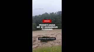 Hurricanes rain brings dangerous flash flooding in Pennsylvania [upl. by Nylatsirk]