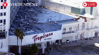 Live Tropicana implosion as iconic Las Vegas hotel and casino to be reduced to rubble [upl. by Odrahcir]