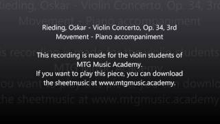 Rieding Oskar Violin Concerto Op 34 3rd Movement Piano accompaniment [upl. by Flory464]