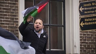 Palestinian protesters gather as Amsterdam opens Holocaust museum [upl. by Carlton]