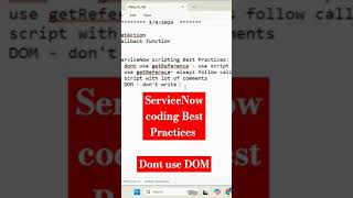 ServiceNow Scripting Best Practices  Dont use DOM in client script servicenow skfacts [upl. by Oesile]