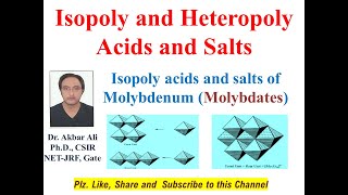 Isopoly and Heteropoly acid and salts Isopoly acids and Salts of Molybdenum Molybdates [upl. by Lanita]