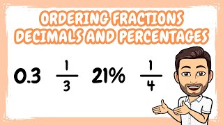 Ordering Fractions Decimals and Percentages  Smallest to Largest [upl. by Hartnett406]