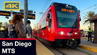 San Diego Trolley MTS Bus Rapid COASTER Breeze Sprinter Cornado Ferry Buses and trains 4K [upl. by Madoc]