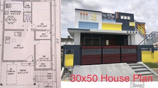 30x50 House Plan  North Facing 1196 Sqft 2BHK Independent House [upl. by Hashim]